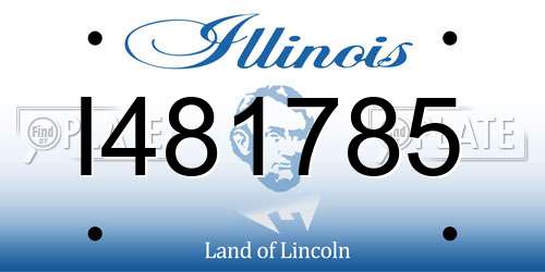 I481785 Illinois License Plate