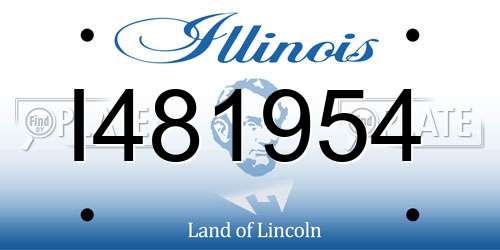 I481954 Illinois License Plate