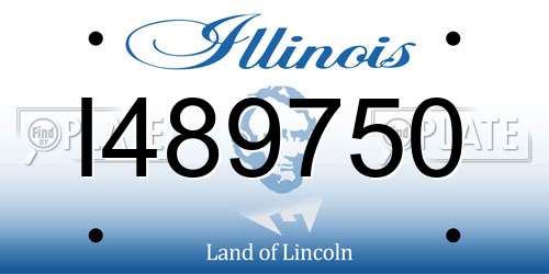 I489750 Illinois License Plate