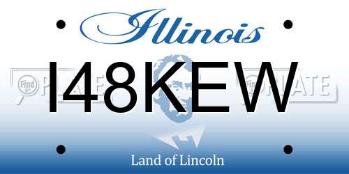 I48KEW Illinois License Plate