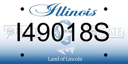 I49018S Illinois License Plate