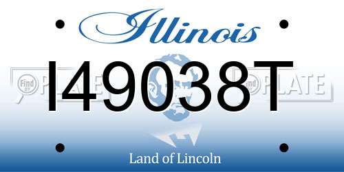 I49038T Illinois License Plate