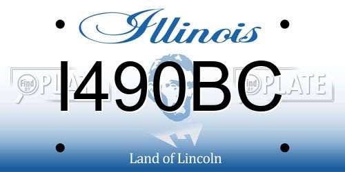 I490BC Illinois License Plate