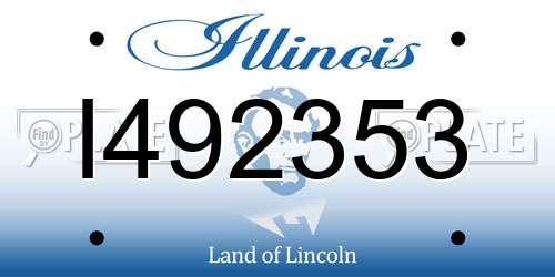 I492353 Illinois License Plate