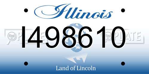 I498610 Illinois License Plate