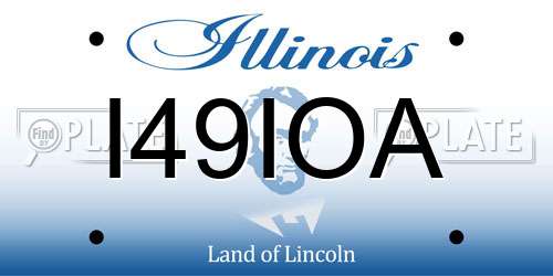 I49IOA Illinois License Plate