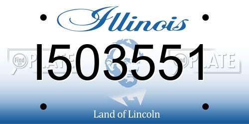 I503551 Illinois License Plate