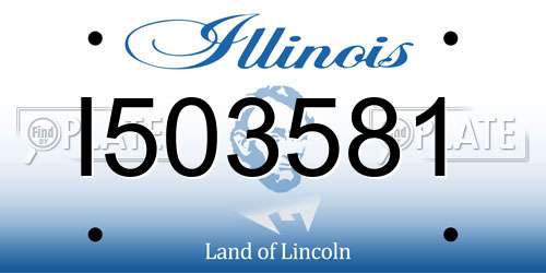 I503581 Illinois License Plate