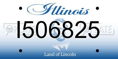 I506825 Illinois License Plate