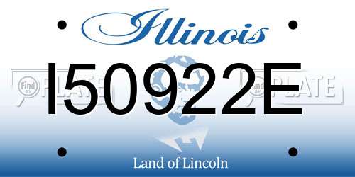 I50922E Illinois License Plate