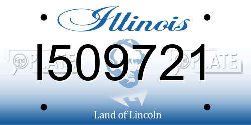 I509721 Illinois License Plate