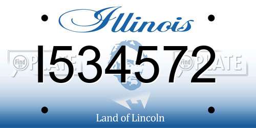 I534572 Illinois License Plate