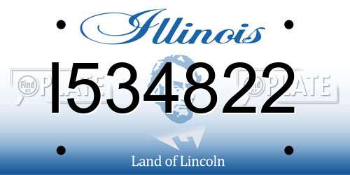 I534822 Illinois License Plate