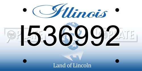 I536992 Illinois License Plate