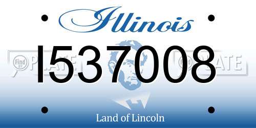I537008 Illinois License Plate