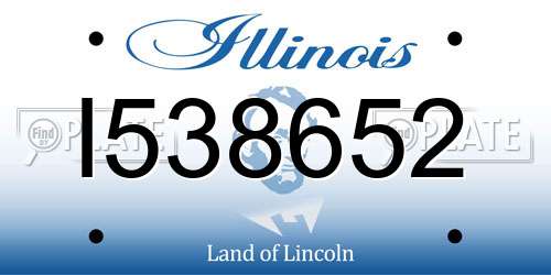 I538652 Illinois License Plate