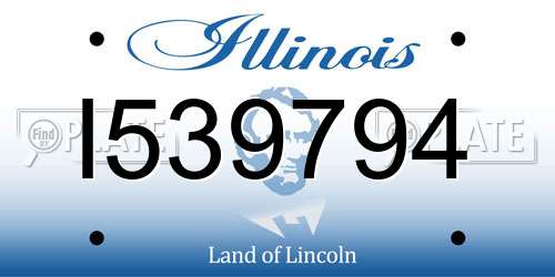 I539794 Illinois License Plate