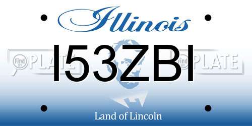 I53ZBI Illinois License Plate