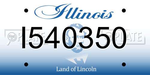 I540350 Illinois License Plate