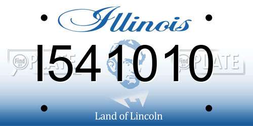 I541010 Illinois License Plate