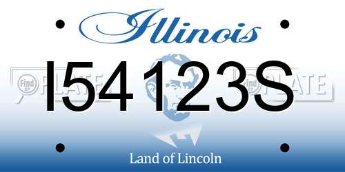 I54123S Illinois License Plate