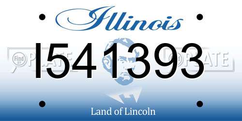 I541393 Illinois License Plate
