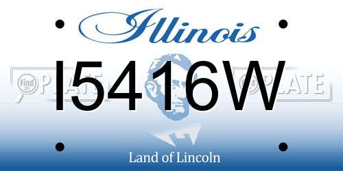 I5416W Illinois License Plate