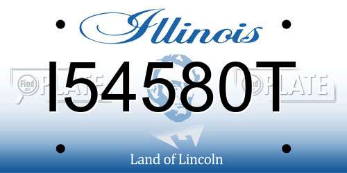 I54580T Illinois License Plate