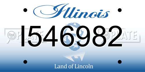 I546982 Illinois License Plate