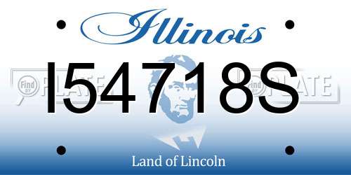 I54718S Illinois License Plate