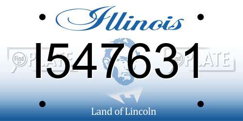 I547631 Illinois License Plate
