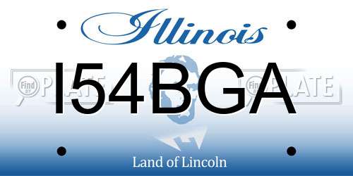 I54BGA Illinois License Plate
