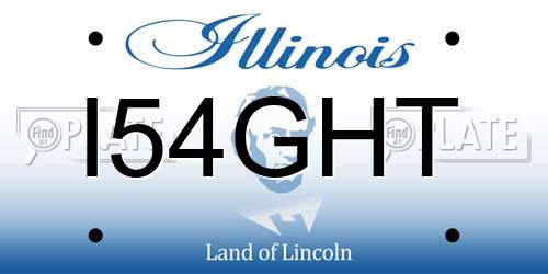 I54GHT Illinois License Plate