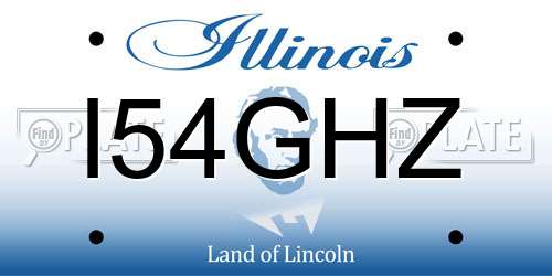 I54GHZ Illinois License Plate