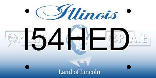 I54HED Illinois License Plate