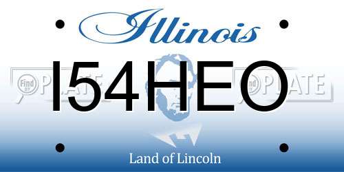 I54HEO Illinois License Plate