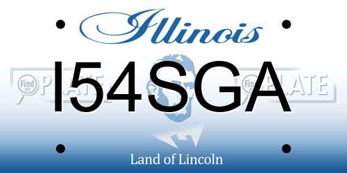 I54SGA Illinois License Plate