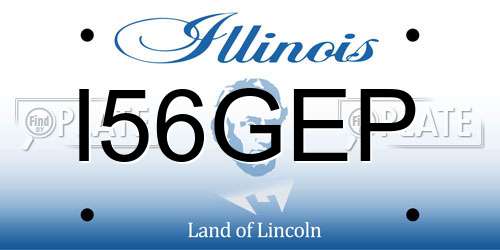 I56GEP Illinois License Plate