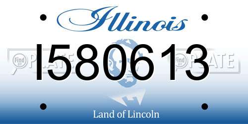 I580613 Illinois License Plate
