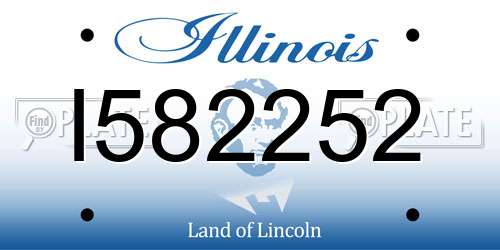 I582252 Illinois License Plate