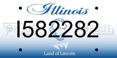 I582282 Illinois License Plate