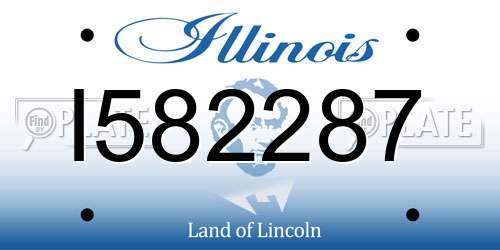 I582287 Illinois License Plate