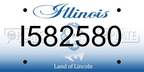 I582580 Illinois License Plate