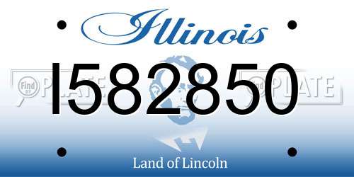 I582850 Illinois License Plate