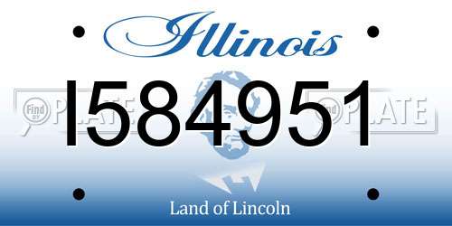 I584951 Illinois License Plate