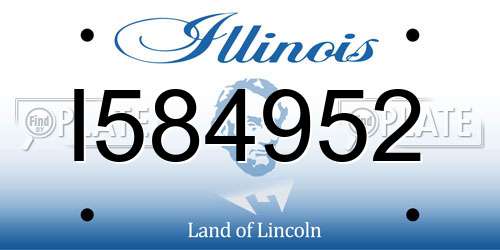 I584952 Illinois License Plate