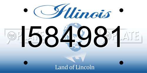 I584981 Illinois License Plate