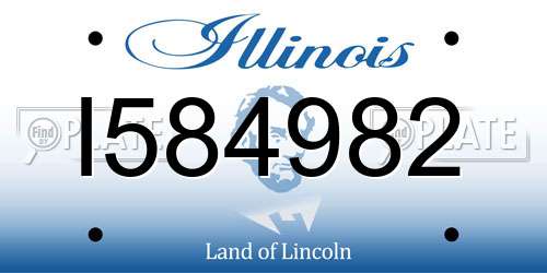 I584982 Illinois License Plate