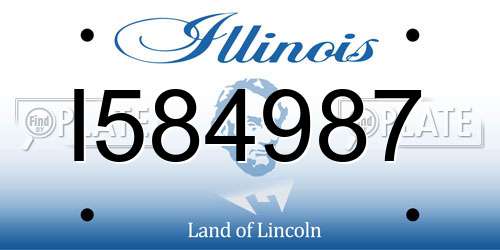 I584987 Illinois License Plate