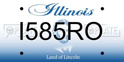 I585RO Illinois License Plate
